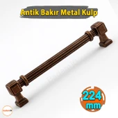 Çizgili Antik Bakır 224 mm 22.4 cm Metal Kulp Mobilya Çekmece Mutfak Dolabı Dolap Kulpları Lüks Kulb thumbnail 2