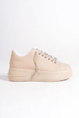 DELLA Bağcıklı Ortopedik Taban Taşlı Kadın Sneaker Spor Ayakkabı CTT - Ten - 6