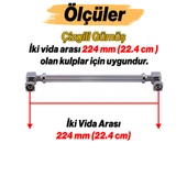 Talas 224 mm Çizgili Krom Renk Metal Kulp Mobilya Çekmece Mutfak Dolabı Dolap Kulpları Kulb 22.4 cm thumbnail 3