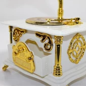 Gramofon Müzik Kutusu Beyaz 13x26cm thumbnail 5