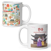 Güney Kore Kupa Bardak 2 Adet Seyahat Hatıra South Korea Mug thumbnail 1