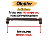 Talas 160 mm Çizgili Antik Bakır Metal Kulp Mobilya Çekmece Mutfak Dolabı Dolap Kulpları Kulb 16 cm thumbnail 3