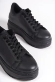 BIANA Bağcıklı Ortopedik Taban Kadın Sneaker Spor Ayakkabı CST - Siyah - 5