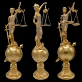 Themis Adalet Terazisi Heykeli ve Dünya Biblo Gold 37cm thumbnail 4