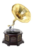 Gramofon Sekizgen Ahşap Plak Çalar No.3 37x63cm - 3