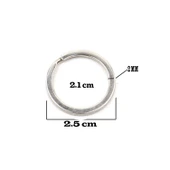 Zincirsiz Boş  Yassı Model Anahtarlık Halkası  2.5 CM (50 Adet)  Gümüş - 2