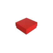 Komple Karton Kutu Düz Renk 7X7X2.2 CM (25 Adet)  Kırmızı - 1