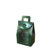 Kına Ve Çerez Çantası Pencereli Karton 7.5X11X4 (20 Adet)  Yeşil - 1