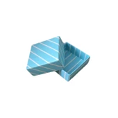 Komple Karton Kutu 5X5X2.2 CM (50 Adet)  Çizgili Mavi - 1