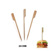 Özel Ahşap Yassı Saplı Çöp Şiş Çubuğu 20 CM (100 Adet) - 2