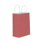 Kağıt Hediye Çantası Puantiyeli Battal Boy 31X41 CM (25 Adet)  Puantiyeli Kırmızı - 1