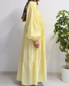 Kadın Modal Tesettür Elbise –Kahverengi– Rahat Kalıp – 135 cm Boy – 1-2 Beden - 5