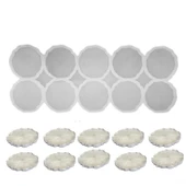 Epoksi  Silikon Kalıp Geode Tırtıklı Kenar Bardak Altı Ve Magnet Kalıbı 7.8 CM 10 lu - 1