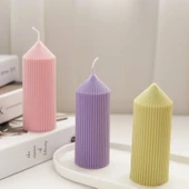 Poli Karbon Sert Plastik  Mum Kalıbı Dik İnce Çizgili 14.7X5.4 CM - 3