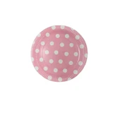Tabak Karton Puantiyeli Pembe 23 Cm (8 Adet) - 1
