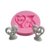 Allah Muhammed Lafsı Silikon Kalıp Kalp 6X4.5 CM - 1