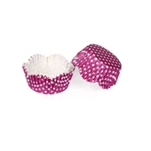 Kek Kalıbı Pet Kapsül 65*38 Mm Kağıt Cupcake Kağıdı (100 Adet)  Puantiyeli Mor - 1