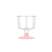 Ayaklı Shot Bardağı Küçük Plastik Kadeh 50 ML (6 Adet)  Pembe - 1