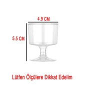 Ayaklı Shot Bardağı Küçük Plastik Kadeh 50 ML (6 Adet)  Pembe - 2
