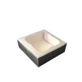 Çerçeveli Karton Kutu 9X9X3 CM (50 Adet)  Gümüş - 1