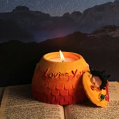 Silikon Deniz Kızı Temalı Loving You Yazılı Kapaklı Beton Çiçek Saksı Ve Mumluk Kalıbı - 4
