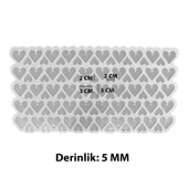 Epoksi Silikon Kalıp Çoklu Kalp Delikli Anahtarlık Kolye Kalıbı Küçük Boy 3 CM 50 Li - 3