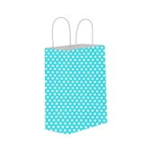 Kağıt Hediye Çantası Puantiyeli Büyük Boy 25X31 CM (25 Adet)  Puantiyeli Mavi - 1