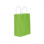 Kağıt Hediye Çantası Düz Renk Büyük Boy 25X31 CM (25 Adet)  Fıstık Yeşili - 1