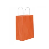 Kağıt Hediye Çantası Düz Renk Büyük Boy 25X31 CM (25 Adet)  Turuncu - 1