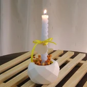 Epoksi Silikon Kristal Sekilli Taş Tozu Beton Sukulent Saksı Ve Mumluk Kalıbı - 5