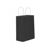 Kağıt Hediye Çantası Küçük Boy Düz Renk 18X24 Cm (25 Adet)  Siyah - 1