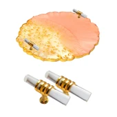 Epoksi Tepsi Kulpu Cam Kulp T Model (2 Adet)  Gold - 1