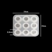 Epoksi Silikon Kalıp Çoklu Küçük Küre Deliksiz Boncuk Anahtarlık Kolye Kalıbı 9 Lu 2.2 CM - 3