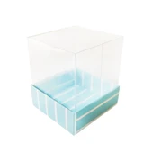 Asetat Kutu Altı Karton Çizgili Model 5x5x5 CM (25 Adet)  Mavi - 1