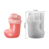 Silikon Kalıp Dekoratif Yılbaşı Kar Ayakkabı Çorap Noel Dekorasyon Mum Kalıbı 10.4X7.1 CM - 2