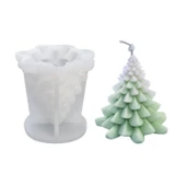 Silikon Kalıp Dekoratif Yılbaşı Noel Ağacı Noel Dekorasyon Mum Kalıbı 8X7.8 CM - 1