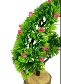 Yapay Çiçek Pembe Çiçekli Bonsai Ağacı Dekoratif Kütük Saksıda Yapay Ağaç Bonzai Hilal Model thumbnail 4