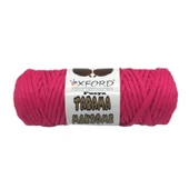 Taranabilir Makrome İpi Taranan Makrame Pamuk İpliği 5 MM 250 GR  Fuşya - 1