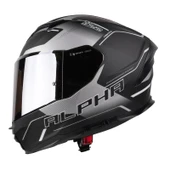 Pilot Alpha SV Mat Siyah Gri Kapalı Motosiklet Kaskı thumbnail 1