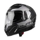 Pilot Alpha SV Mat Siyah Gri Kapalı Motosiklet Kaskı thumbnail 2