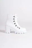 JET-EMMA Bağcıklı Fermuarlı Ortopedik Taban TopukluKadın Bot CBT - Beyaz thumbnail 6