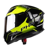 Pilot Alpha SV Siyah Sarı Kapalı Motosiklet Kaskı thumbnail 1