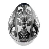 Pilot Snake SV Skull Mat Gri Kurukafa Kapalı Motosiklet Kaskı thumbnail 4