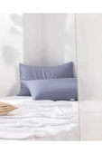 Manon %100 Pamuk 2'li Yastık Kılıfı Seti - Koyu Mavi thumbnail 1