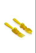 Figürlü Mama Çatal Kaşık Seti - Sarı - 3