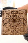 Bohem Ev Dekoru 3'lü Kare Mandala Seti Duvar Süsü - 5