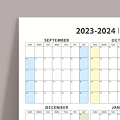 Eylül Başlangıç 2025 - 2026 Akademik Takvim, Pazar Günü Başlangıçlı Akademik Planlayıcı thumbnail 2