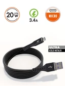 20W Micro Ultra Güçlü Metalik USB Kablo - 3