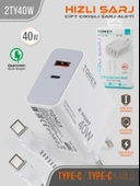 Tonex 40W TYP-C Çift Çıkışlı Şarj Aleti - 1