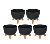 Omnipazar ELF-496 Dekoratif Ayaklı Nostalji Saksı 9 lt Antrasit 5 Adet thumbnail 1